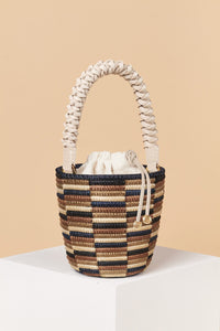 Cesta Collective Handbags Woven Handle Lunchpail / Midnight Sand