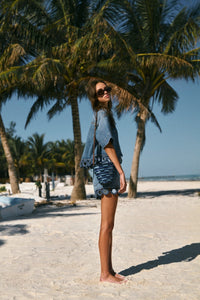 Cesta Collective Handbags Mini Fan Bag / Denim Check