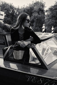 Cesta Collective Handbags, sisal Ladybag / Core Check