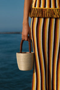 Cesta Collective Handbags Woven Handle Lunchpail / Papyrus