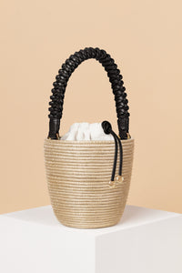 Cesta Collective Handbags Woven Handle Lunchpail / Papyrus Black