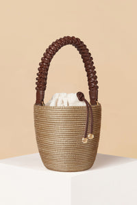 Cesta Collective Handbags Woven Handle Lunchpail / Tan/Date
