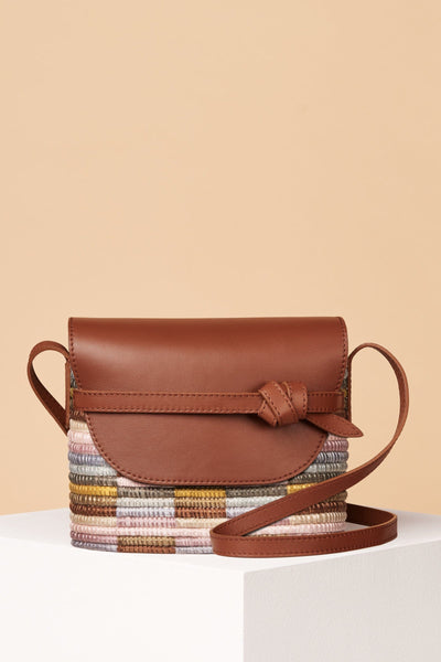 Gate Small Woven-leather Cross-body Bag In Tan