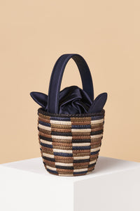 Cesta Collective Navy Checkerboard Knot Party Pail