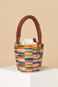 Cesta Collective Woven Handle Lunchpail / Rainbow Check